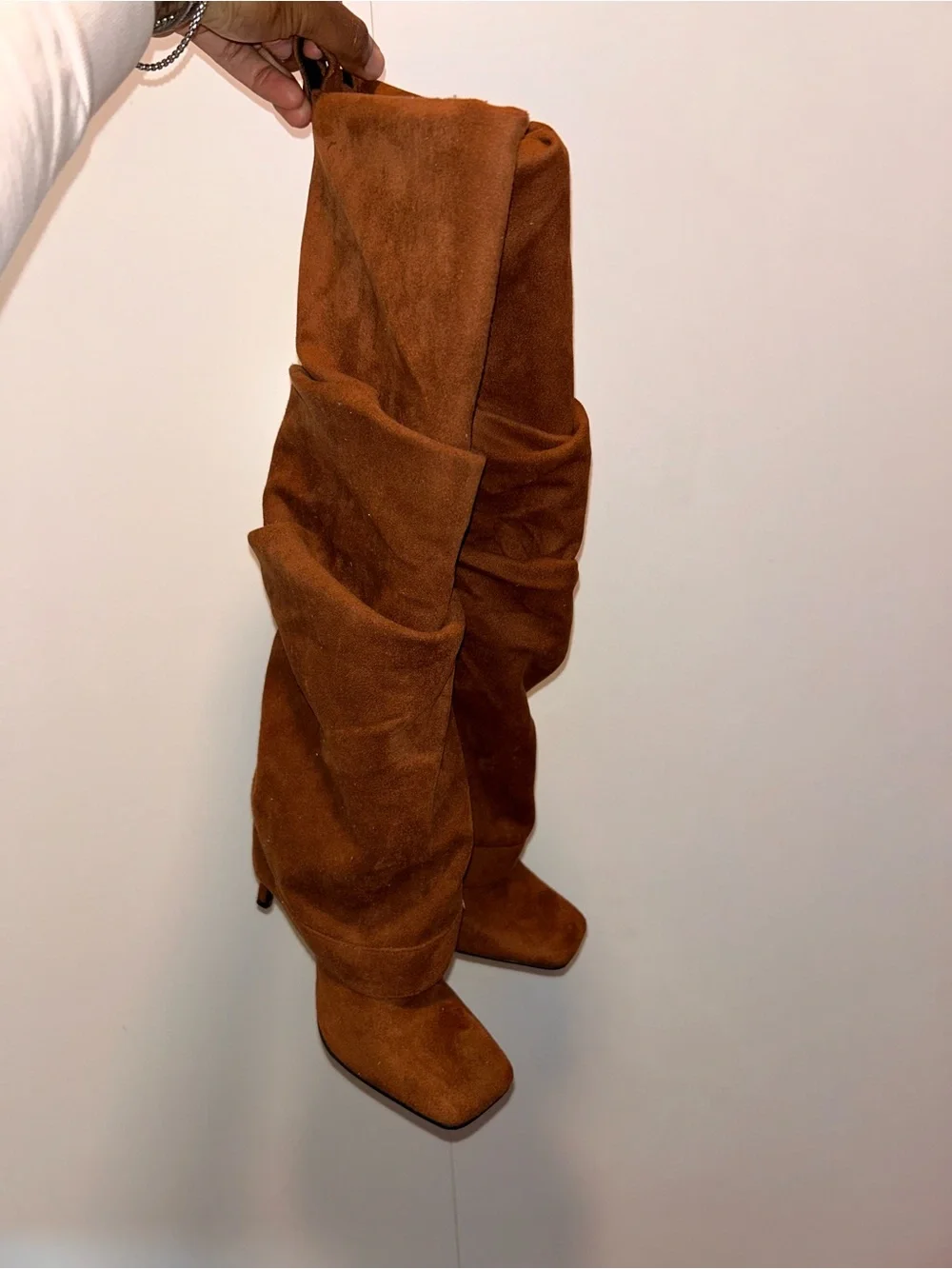 Women's Over-the-Knee Suede Boots in Rust Brown